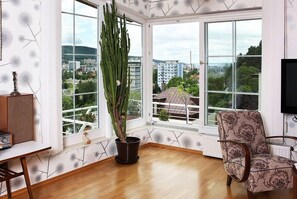 Spacious living room with access to the terrace