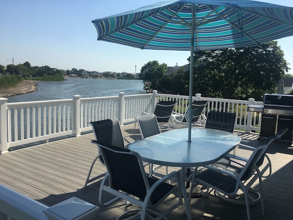 Great view on back deck!  Best seat for summer fireworks.