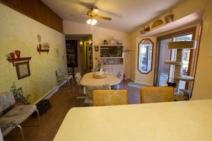 View of dining room from kitchen
