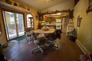 Dining room and kitchen
