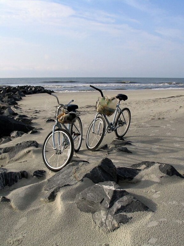 Bicycles welcome on the beach