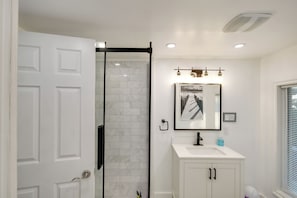 Recently renovated master washroom