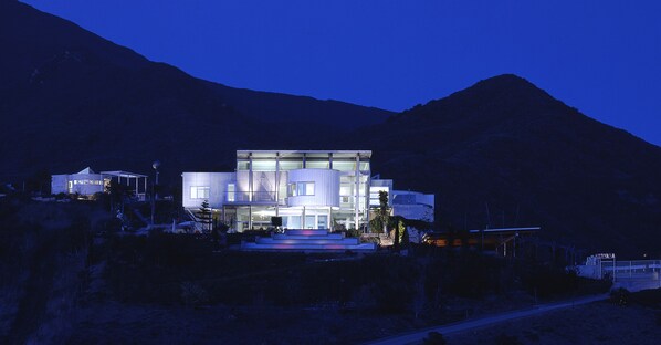 View of the House and Temple in the background  at Twilight