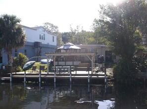 Rear view w/ canoe and float in the background! We added new Gazebo C Pics below