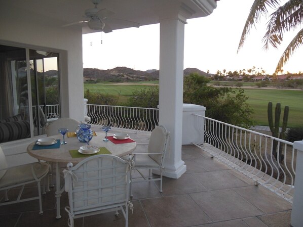 LARGE WRAP AROUND DECK WITH GORGEOUS VIEW OF THE MOUNTAINS AND GOLF COURSE