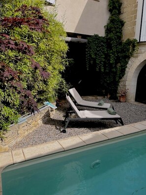 Pool in the private garden with no neighbours overlooking