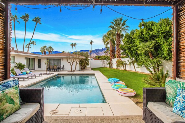 Outdoor space, as viewed from the cabana
