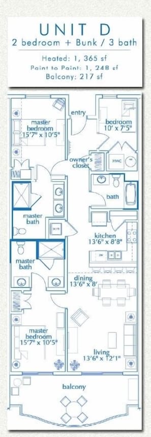 Spacious 1365 sf Floorplan