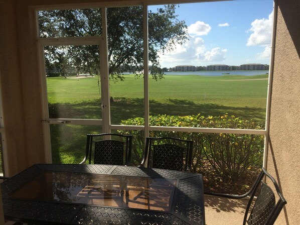 Golf course and lake view from the lanai