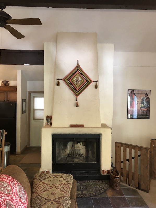 Fireplace/front door/stairwell