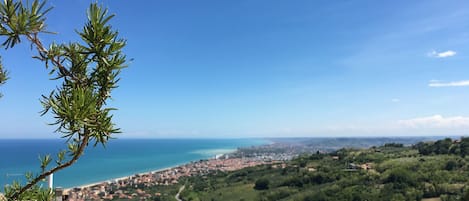 Vue sur la plage ou l’océan