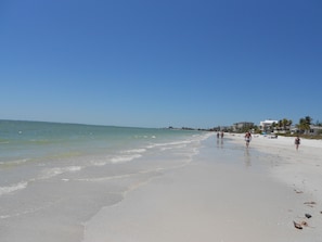 This is the beach just 8 minutes stroll away.