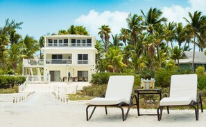 Villa Turkauz and part of its beautiful private beachfront lounge area.