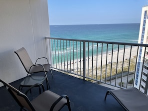 Outdoor balcony with amazing 11th floor Gulf view! Watch for the dolphins!