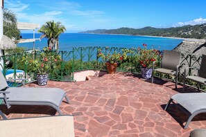 Spectacular views from pool terrace. See  all the way to San Poncho and further!