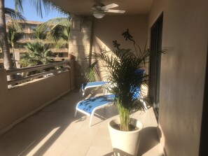Large south facing balcony where you can find sun or shade all day