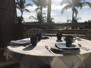 Breakfast on the private balcony 