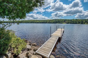Waterfront with private dock on Dodge Pond