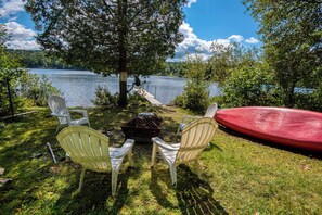 Waterfront with canoe for guest use!