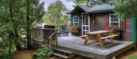 Large Deck and entrance to Cabin