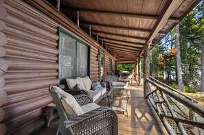 Covered porch with hammock and chairs