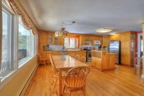 Spacious kitchen and dining area