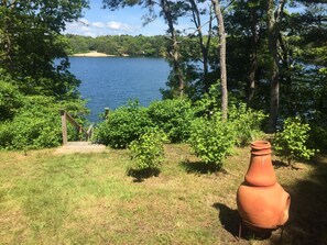 Rear yard overlooking pond