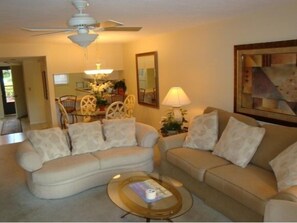 Relax in the cozy family room after a day in the sun.