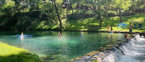 Spring-fed swimming hole. Year round swimming!