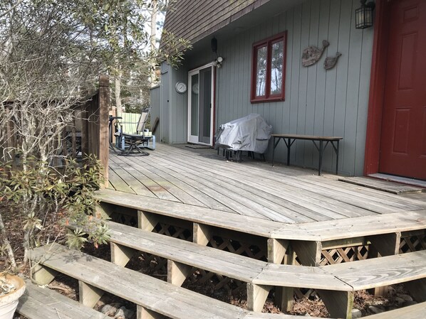 Front of house and deck