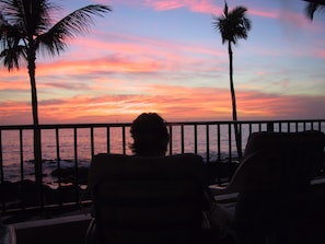 Sunsets can be spectacular from the lanai of D-16