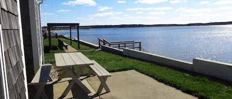 View from private patio right outside kitchen and stairs down to beach