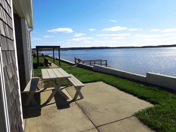 View from private patio right outside kitchen and stairs down to beach