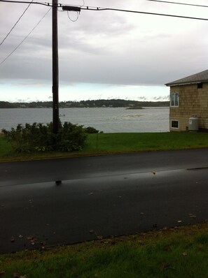 View from front porch to the right-a rainy day