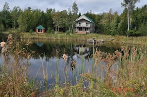 .The pond for the Canoe and fishing