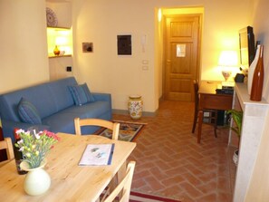 Living room with terracotta floor hand made