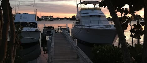 Sun set at the boat dock