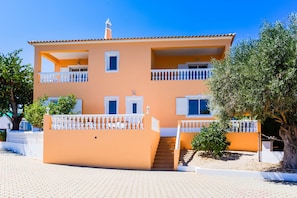 Front entrance to the villa taken from the drive and car park