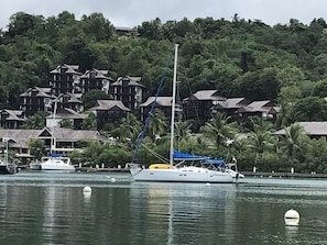 View of the resort across the bay