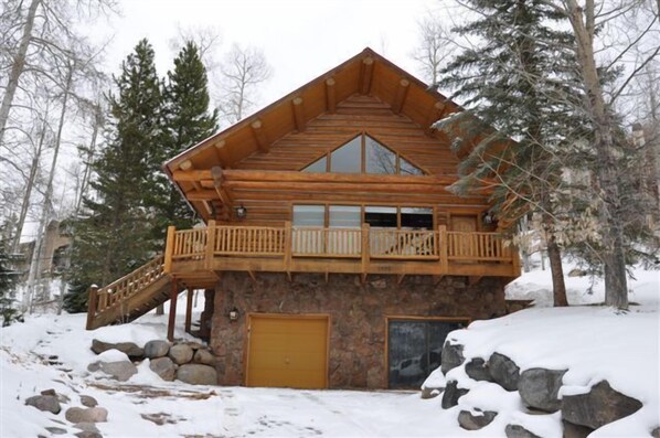 Log Mountain Home  winter view