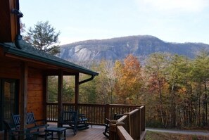 Fall view of Rumbling Bald Mountain from upper deck