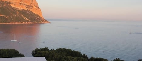 Cap Canaille and sea view at sunset from balcony