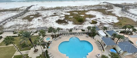 View of Bristol pool from our balcony