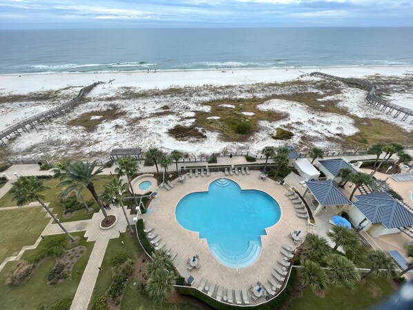 View of Bristol pool from our balcony