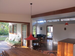 Open plan dining, living and kitchen areas - connected spaces to enjoy/relax in!