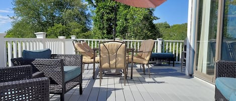 Outdoor deck - looking west to Narragansett Bay area - beautiful sunsets!