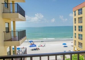Gulf view from our balcony, where you can watch the dolphins playing!