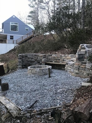 Lower Firepit looking up at House 