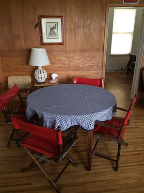 card table in living room