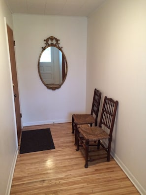 Common hall between the two sides. Doors can be unlocked if you rent both sides